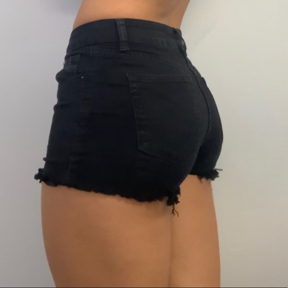 Black Jean Shorts - Picture 3 of 4